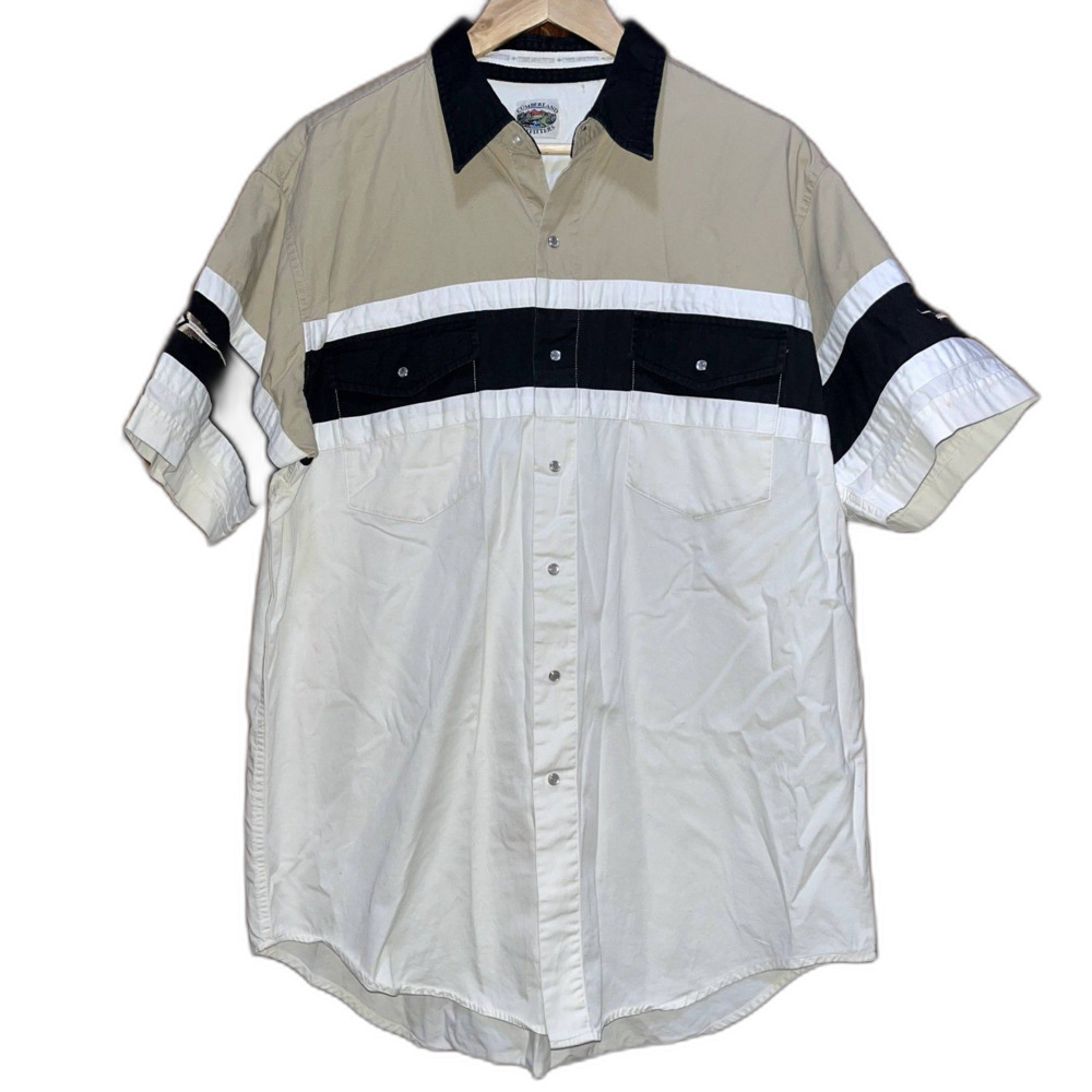 Vintage Cumberland Outfitters Men's 2XL Western Rodeo Brushpopper Pearl Snap